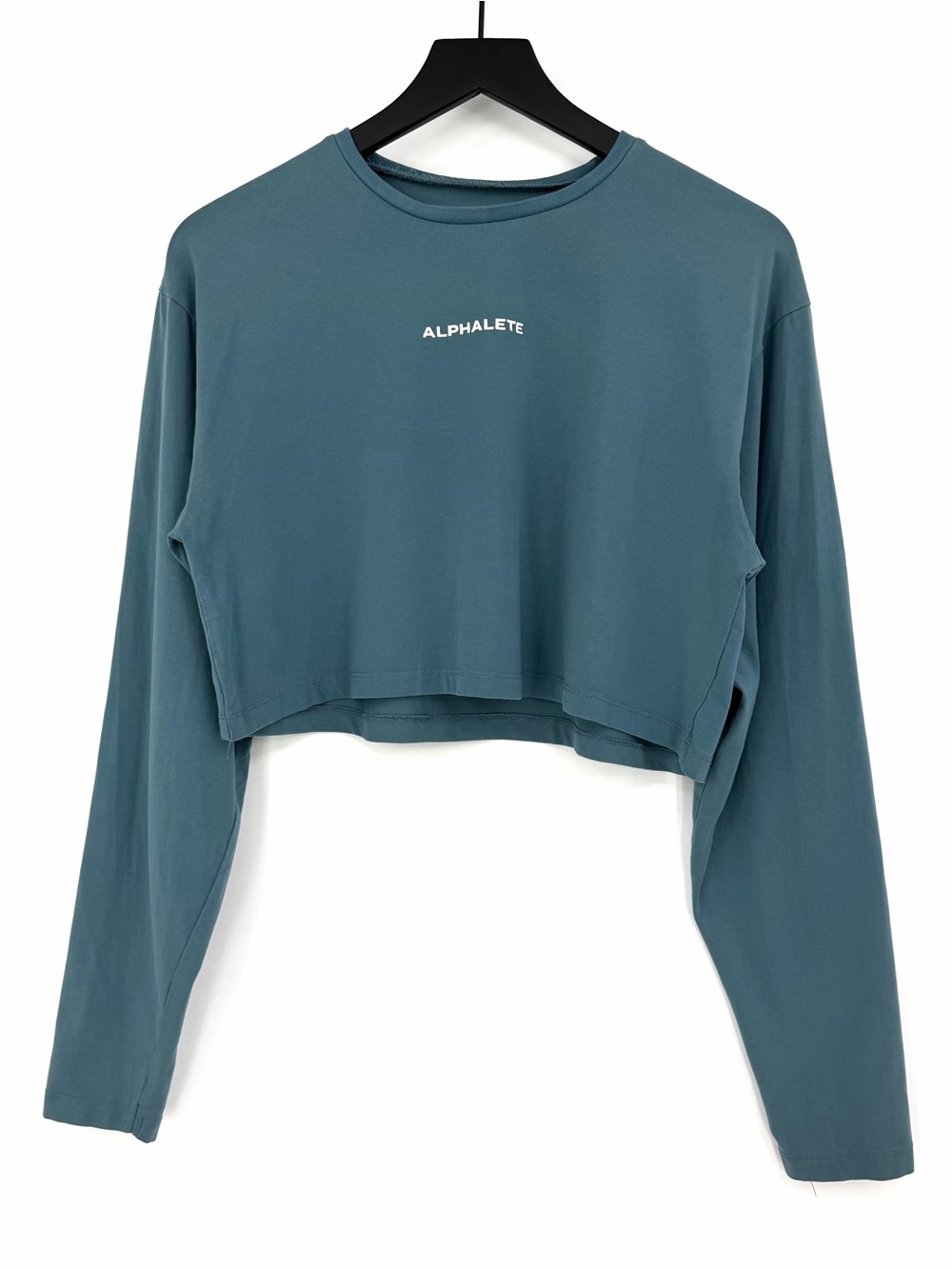 ALPHALETE Long Sleeve Cropped Shirt Teal M